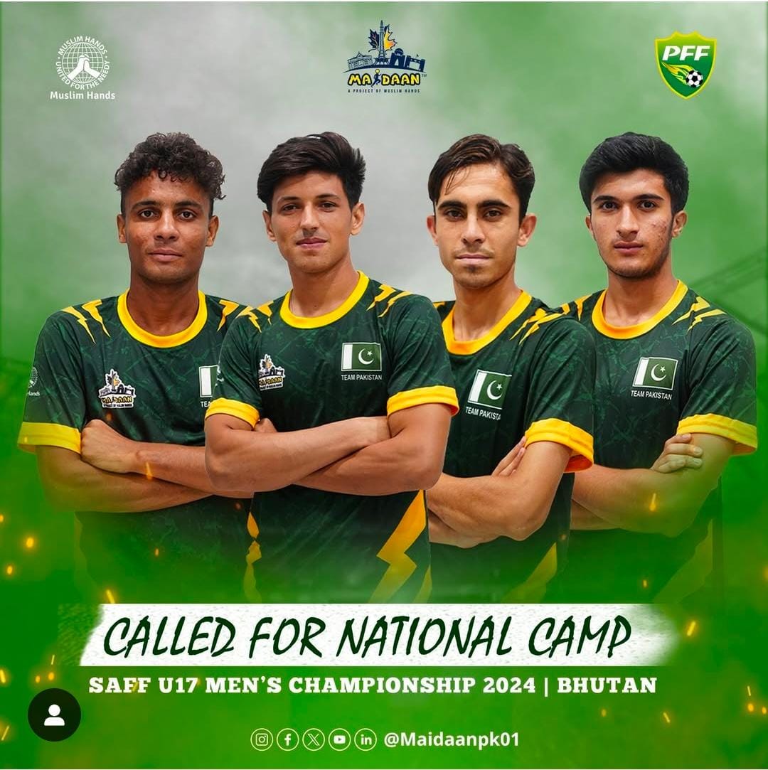 Four players from Pakistan Street Child Football Team have been called up for the Pakistan National U-17 Team Camp in Abbottabad for the 2024 SAFF U-17 Championship, taking place from 20 - 30 September 2024 in Thimphu, Bhutan! ⚽